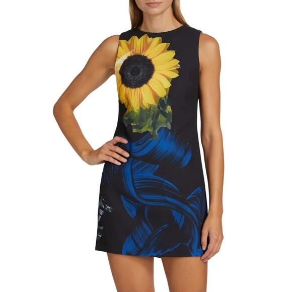 ALICE + OLIVIA Clyde Shift Mini Dress in Azalea Floral Size 2 - Picture 1 of 16